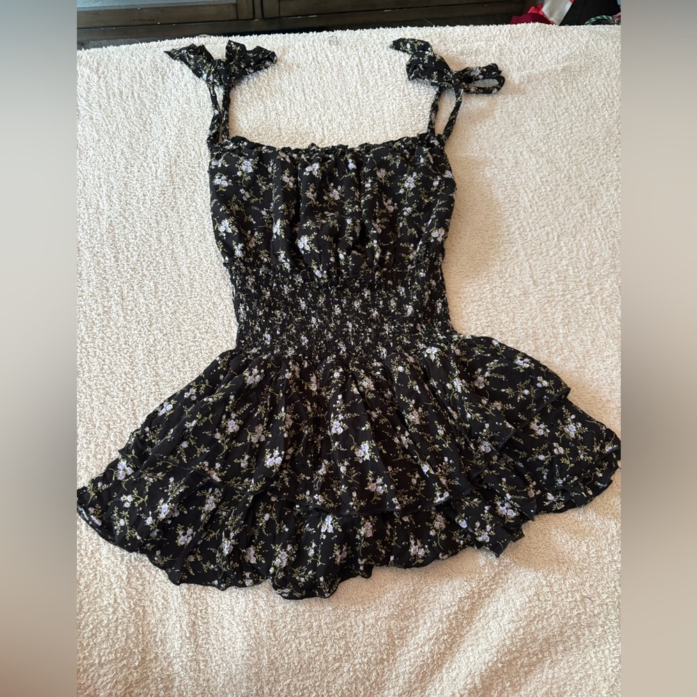 Forever 21 Black Floral romper